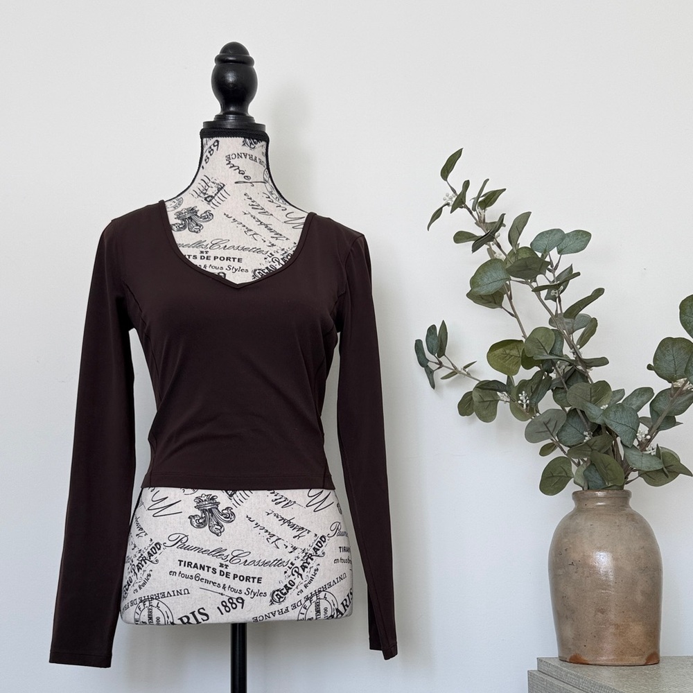 Lululemon Align Long-sleeve Top in Dark Brown - Size 10